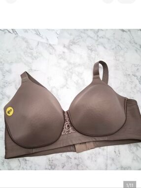 Vanity Fair Chocolate Bra with Floral Lace SIZE 40E (DD)